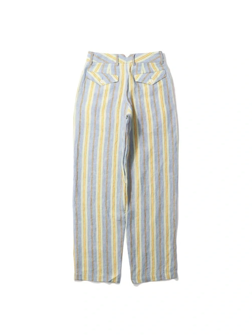 Nicholas Daley Linen Striped Trousers in Blue/Mustard, Size 34 NEW w/Tag $650